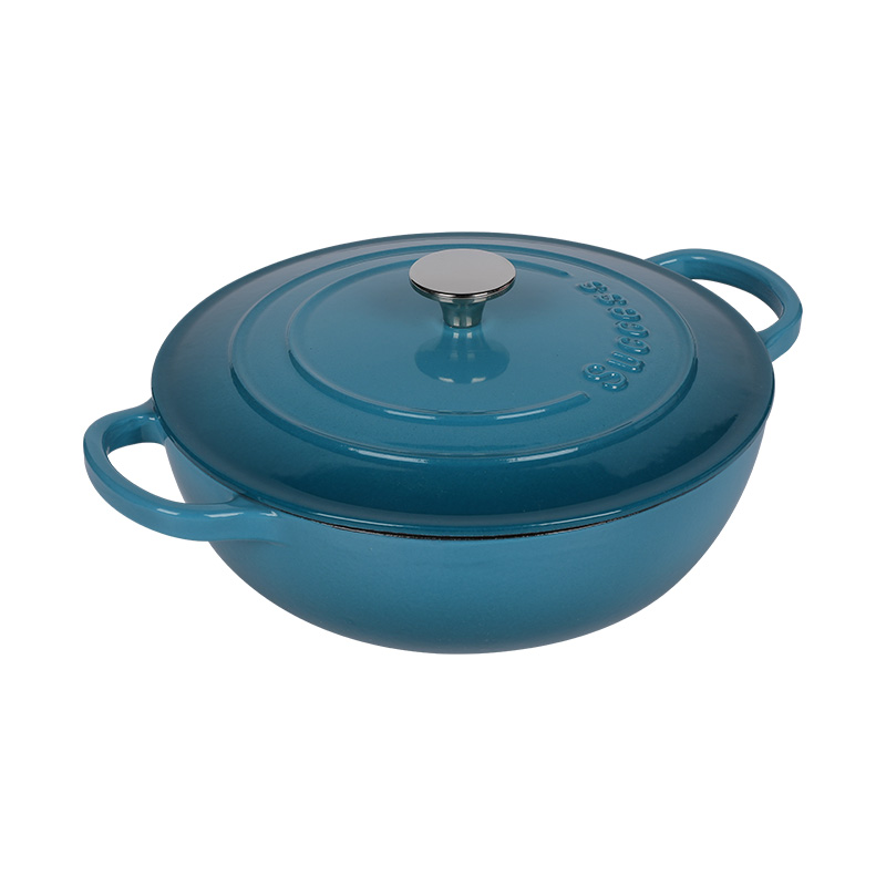 Round Enameled Cast Iron Braiser Pan with Lid