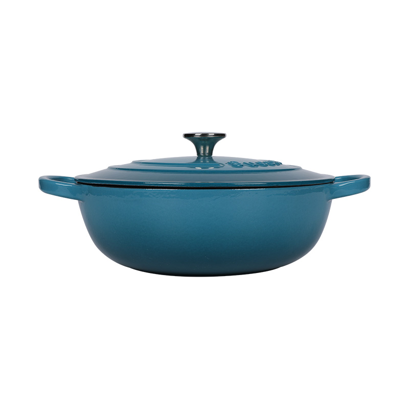 Round Enameled Cast Iron Braiser Pan with Lid