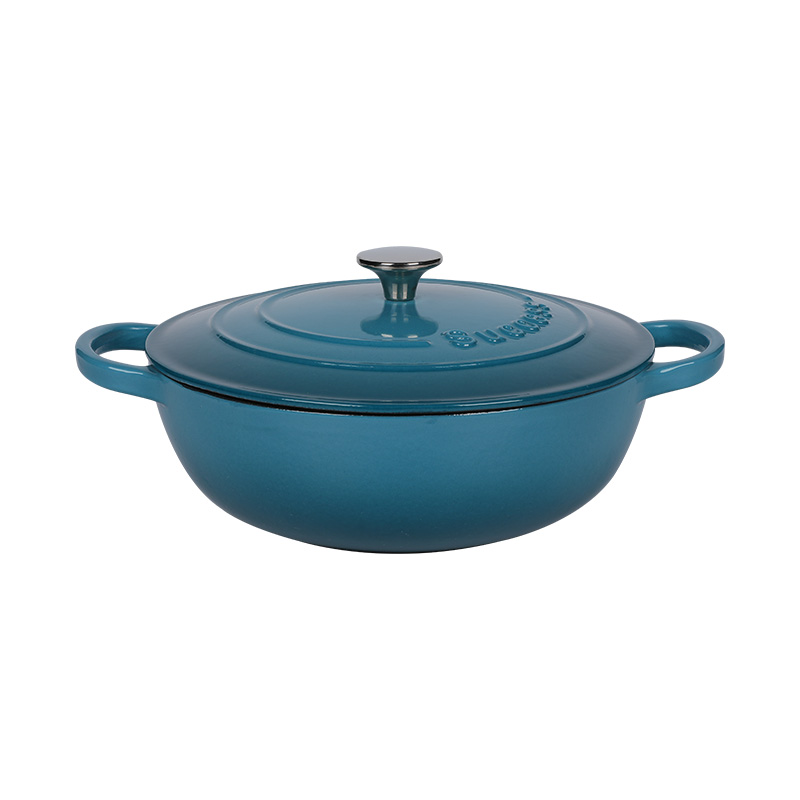 Round Enameled Cast Iron Braiser Pan with Lid