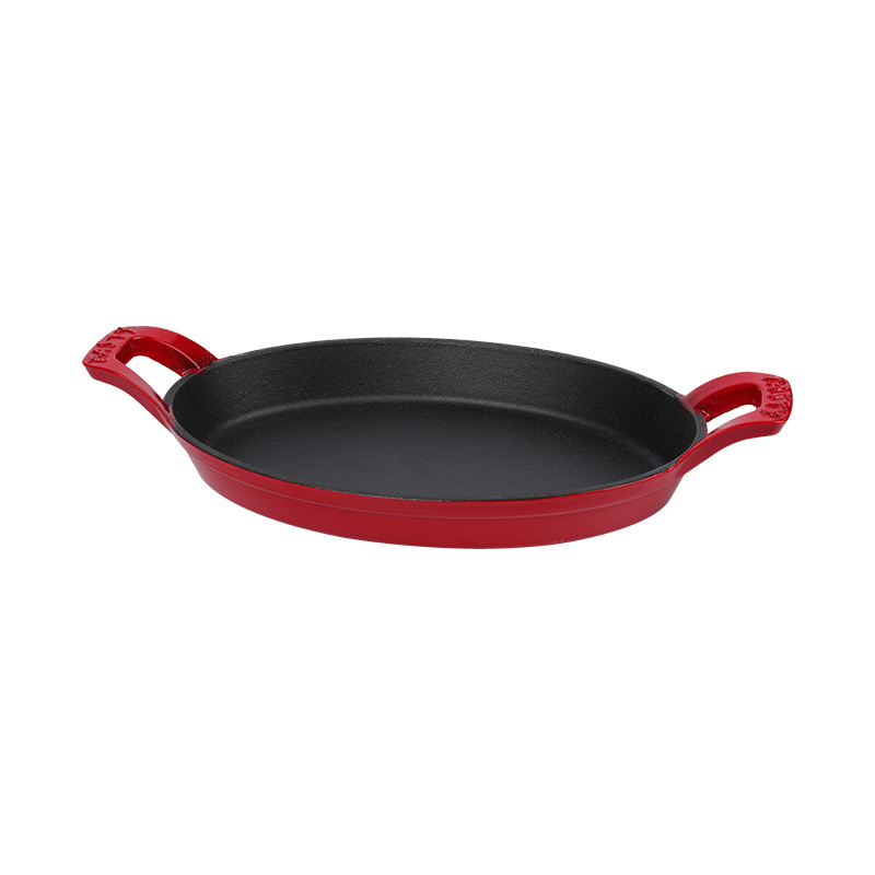 Non-stick Enameled Cast Iron Round Grill Pan