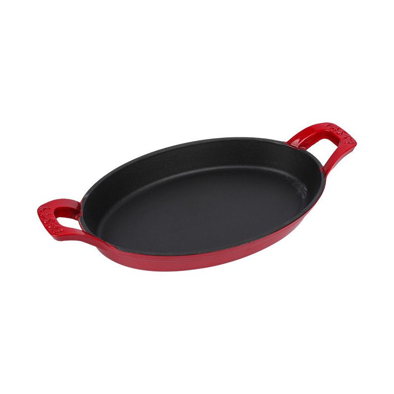 Non-stick Enameled Cast Iron Round Grill Pan