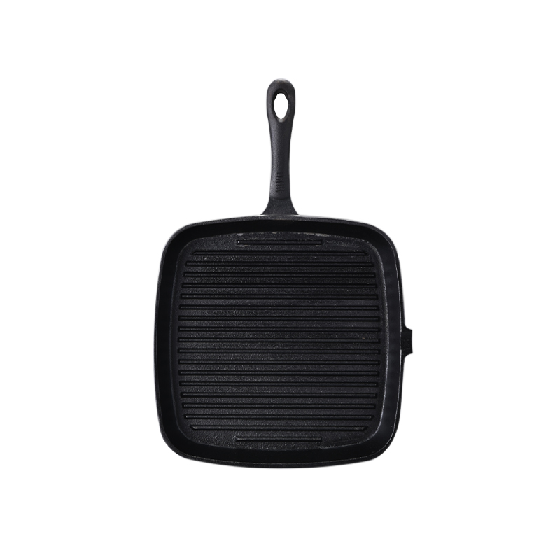 Square Cast Iron Steak Skillet Frying Pan for All Hobs