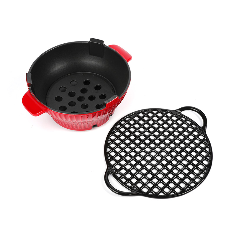 Portable Enamel Coated Table Charcoal Grill