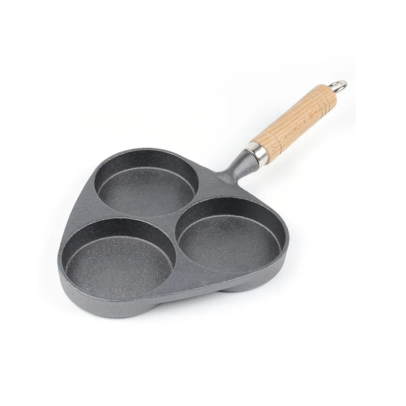 3 Holes Egg Pan Cast Iron Nonstick Frying Pan