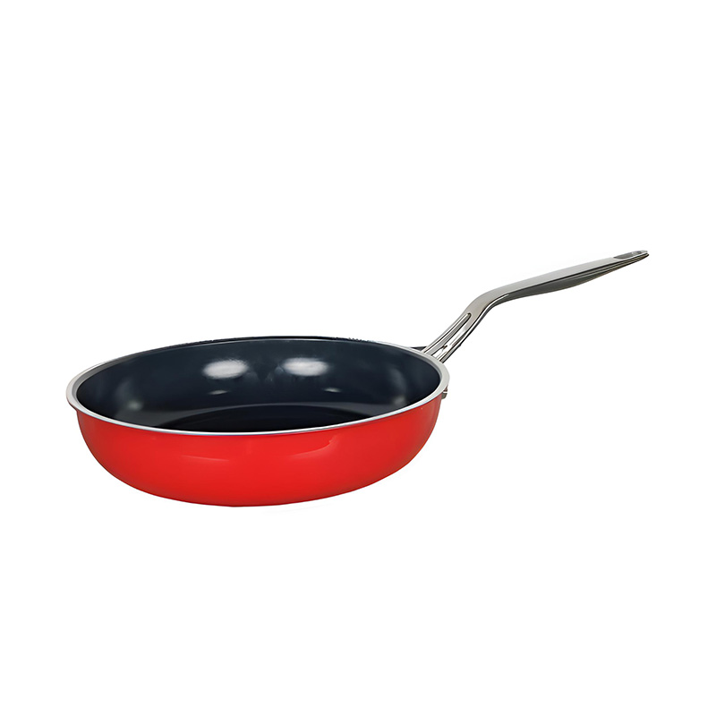 SUC-038 Stainless Steel Color Enamel Non-Stick Frying Pan